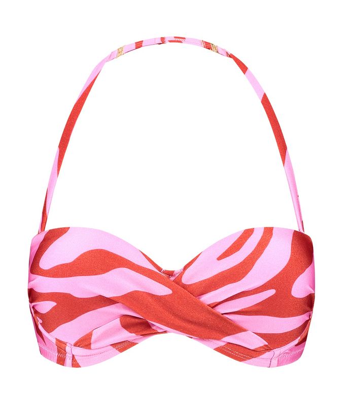 Beachlife multiway bikinitop pink zebra