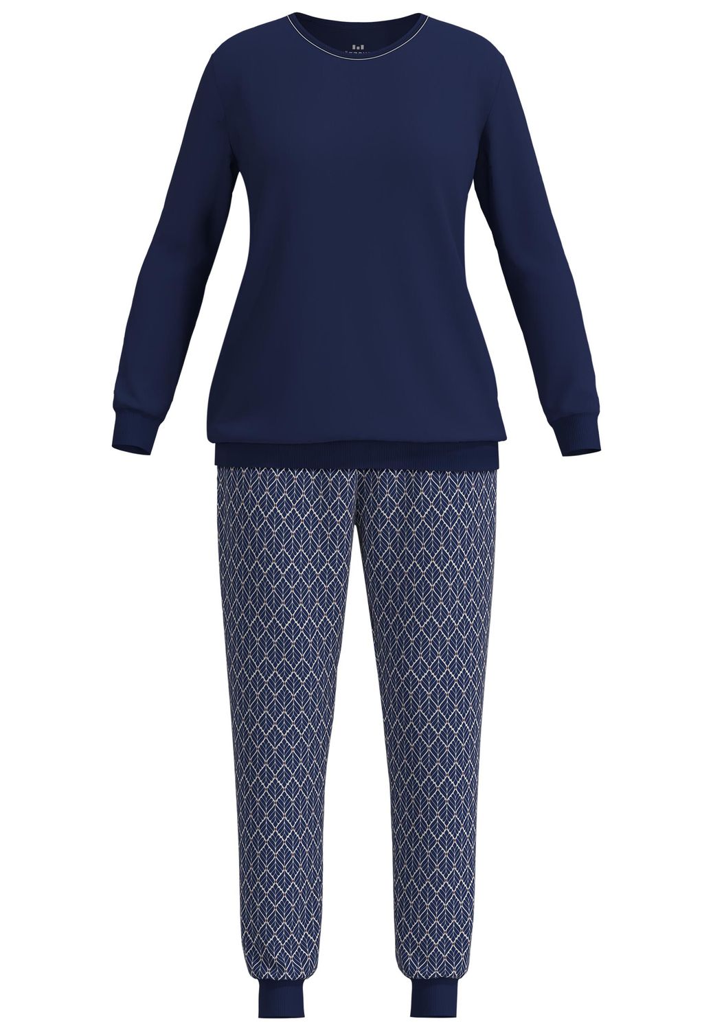 Gotzburg pyjama lange mouw blauw/wit