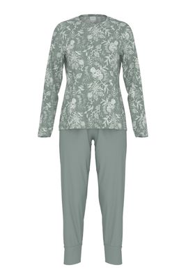 Mey Painted Paisley pyjama lange mouw dusty teal