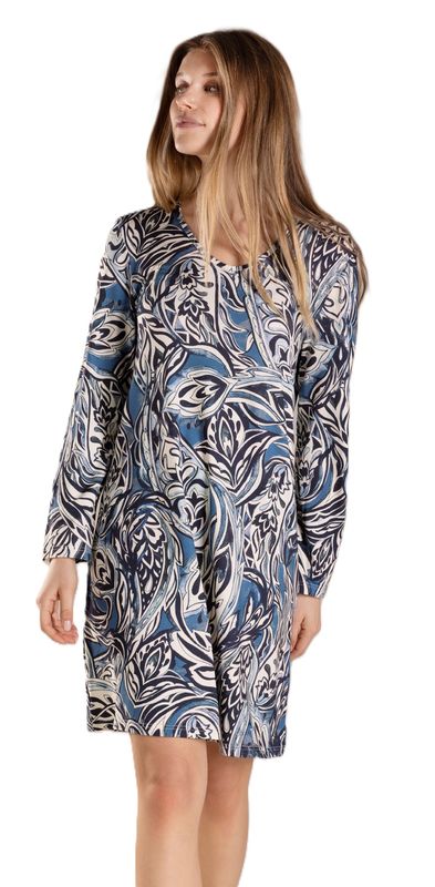 Nina von C nachthemd lange mouw nachtblauw