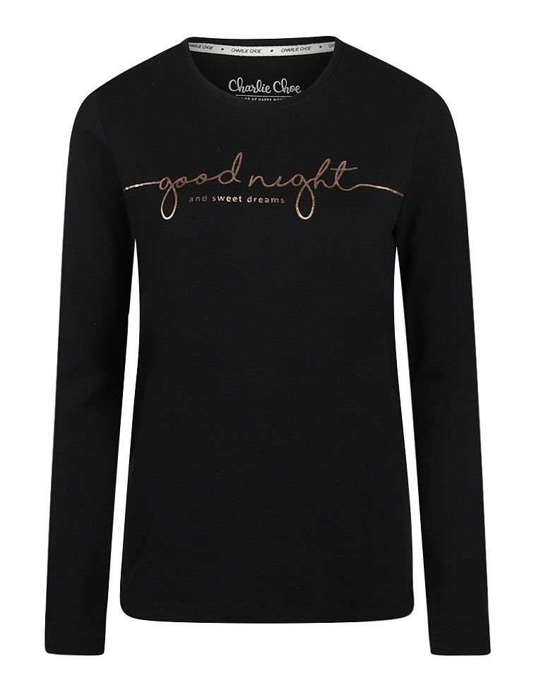 Charlie choe O-Cozy days pyjama shirt black