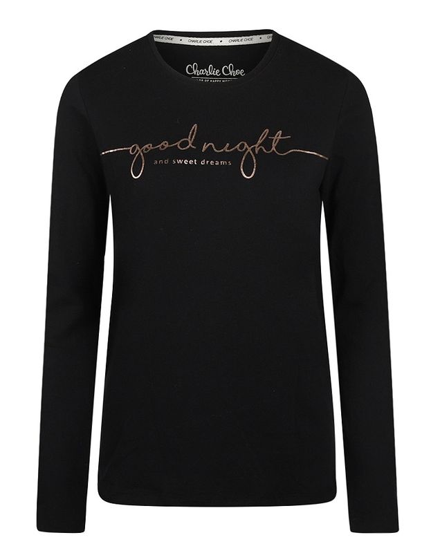 Charlie choe O-Cozy days pyjama shirt black