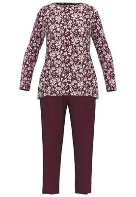 Gotzburg pyjama lange mouw bloem bordeaux