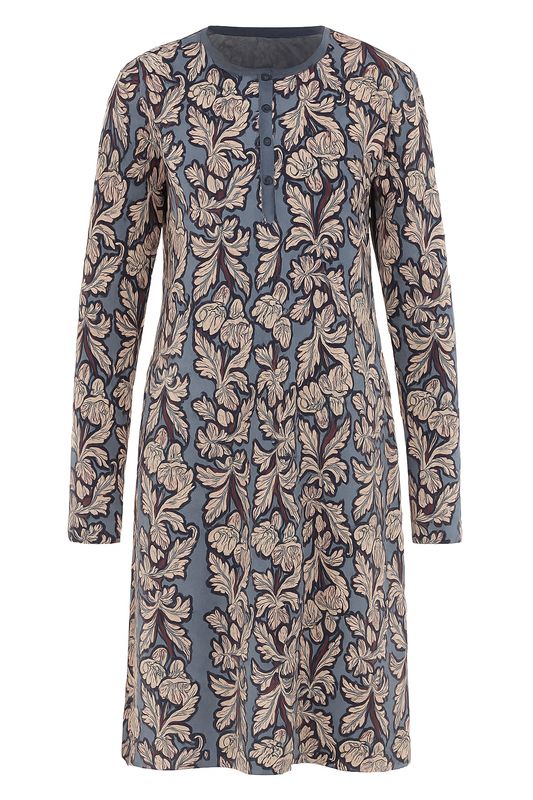 Gotzburg nachthemd lange mouw blad bleu