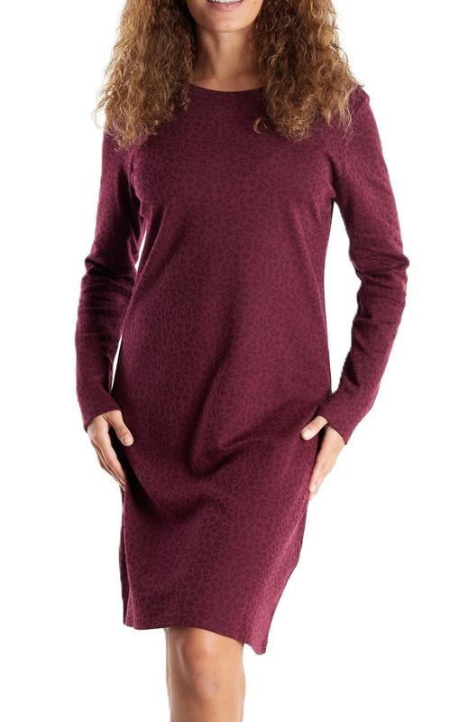 Gotzburg nachthemd lange mouw bloem bordeaux