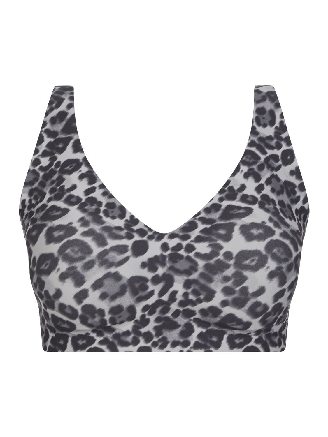 Chantelle SoftStrectch Power Plunge beugelloze bralette leopard grijs