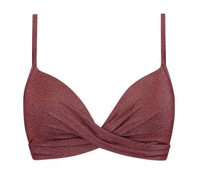 Beachlife twisted bikinitop raisin glitter