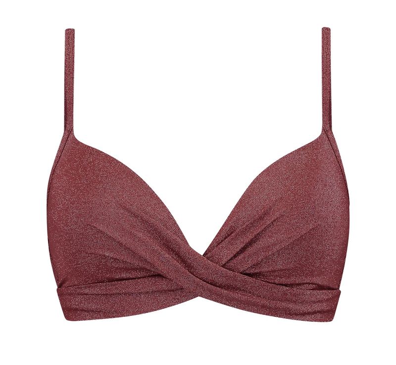 Beachlife twisted bikinitop raisin glitter