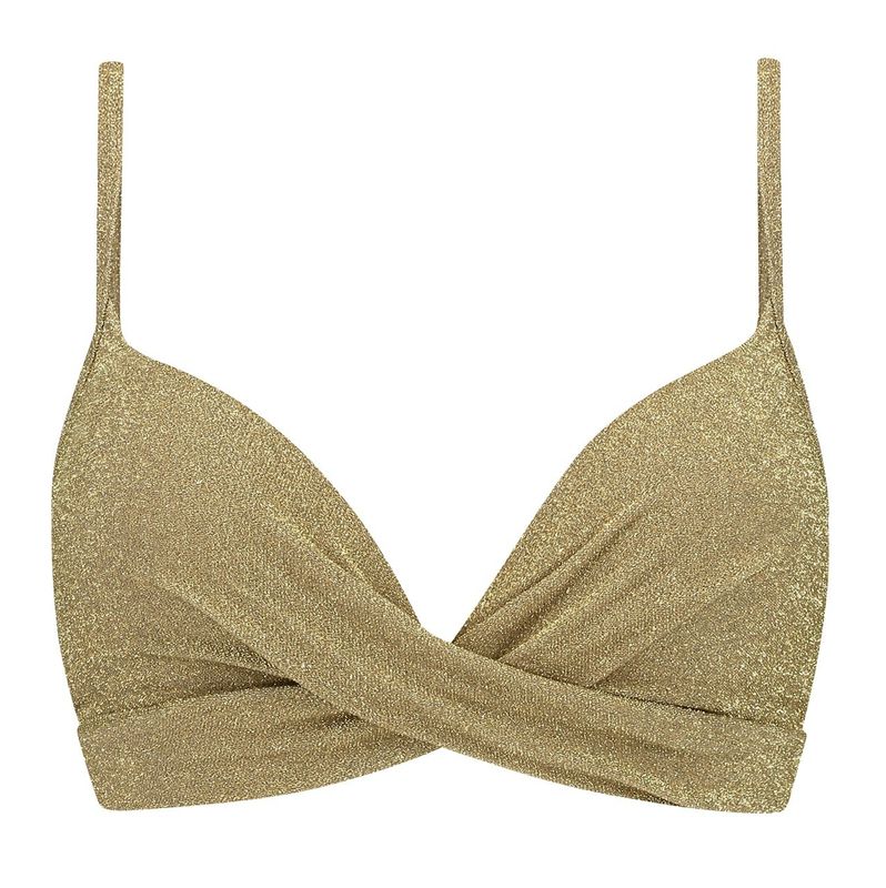 Beachlife twisted bikinitop gold glitter