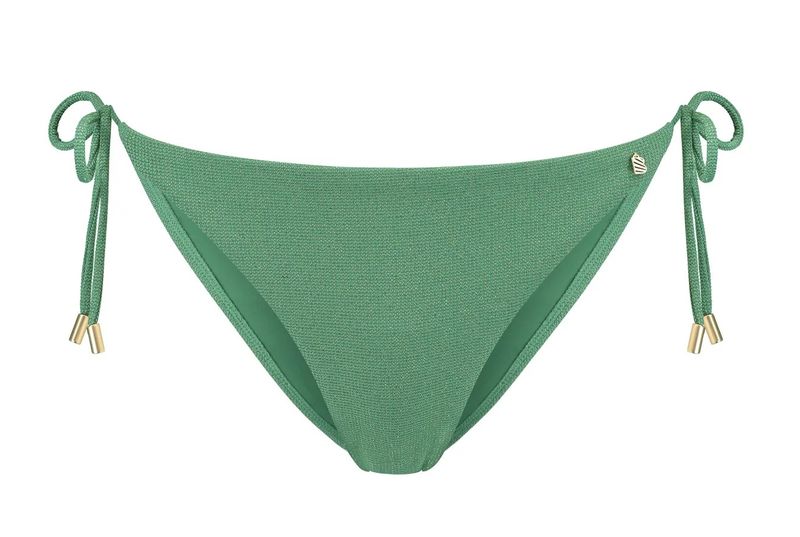 Beachlife bikinibroekje strikjes green shimmer