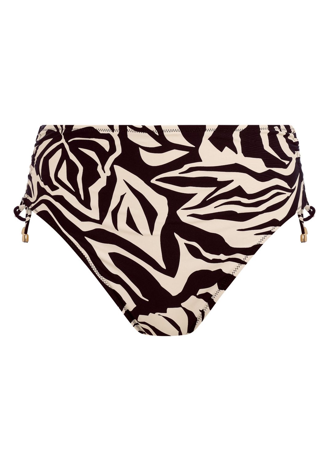 ARUBA NIGHTS HIGH WAIST BIKINI BRIEF BLACK &amp; CREAM