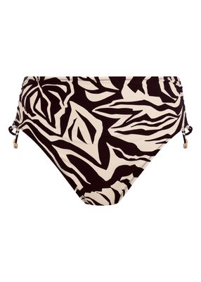 ARUBA NIGHTS HIGH WAIST BIKINI BRIEF BLACK &amp; CREAM
