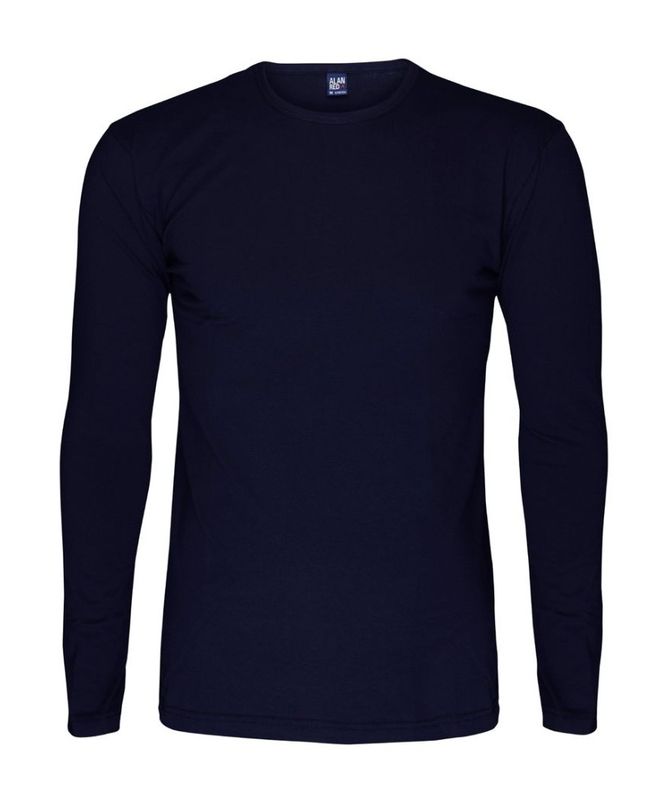 Alan Red Olbia t-shirt lange mouw ronde hals navy