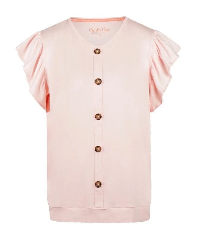 Charlie Choe Amalfi Coast pyjama shirt light peach
