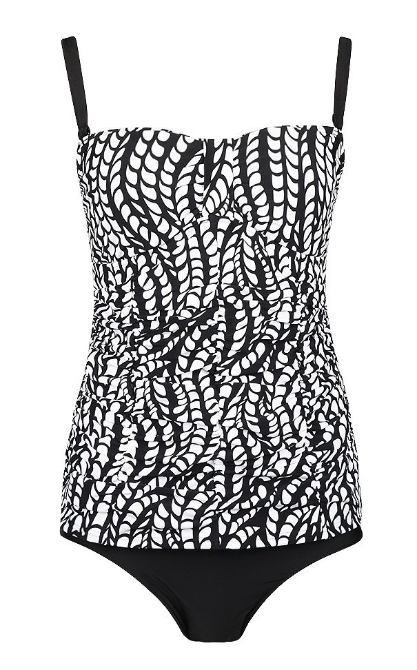 Mila Strapless tankini zwart/wit