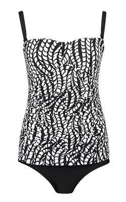 Mila Strapless tankini zwart/wit