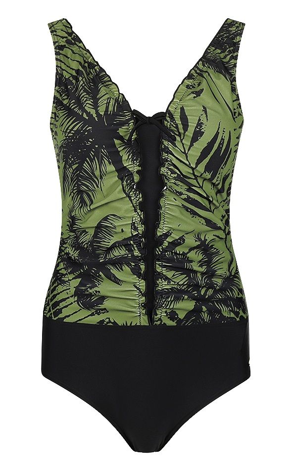 Mila Frill badpak olive palmtree