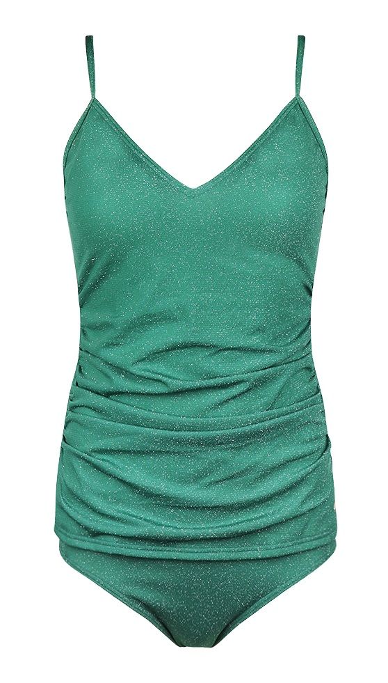Mila Twisted Shine tankini aqua green