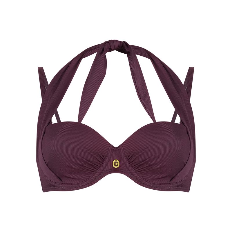 Ten Cate Beach multiway bikinitop wine red