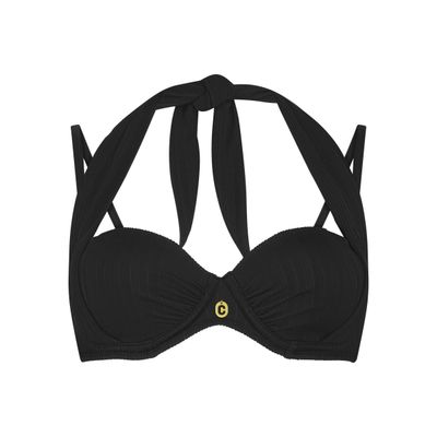 Ten Cate Beach multiway bikinitop rib black