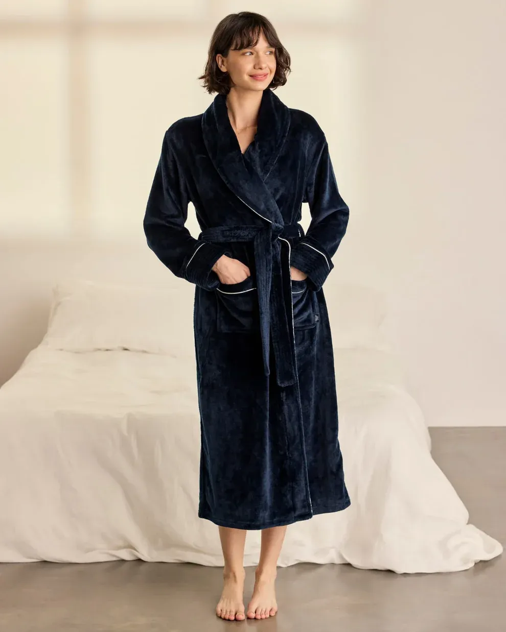 Chelsea Peers Fleece badjas navy