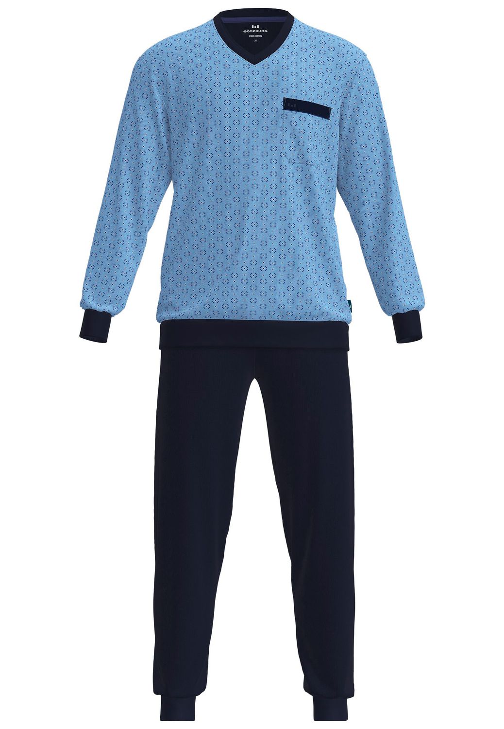 Gotzburg Valencia heren pyjama licht blauw
