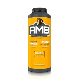 AMB:  Anti Monkey Butt Body Powder for Women and Men Anti Chafing and Anti Itch Foot Powder with Calamine, Absorbs Sweat and Fights Friction, Talc Free Hypoallergenic Formula, 8 oz