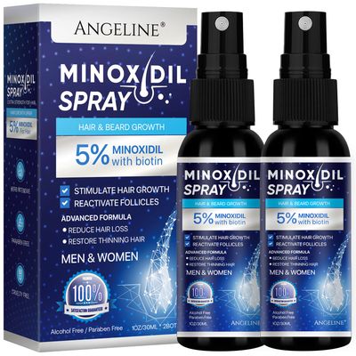 Minoxidil for Men Hair, 5% Minoxidil for Women Hair Growth Spray, Minoxidil for Men Beard Growth, Hair Regrowth for Men, Minoxidil 5 Percent, Hair Loss Treatments for Women 2 Bottles