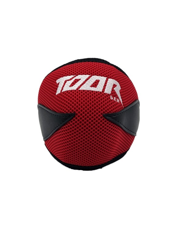 Toor Knee Pads, Colour: Black/Red, Size: Junior
