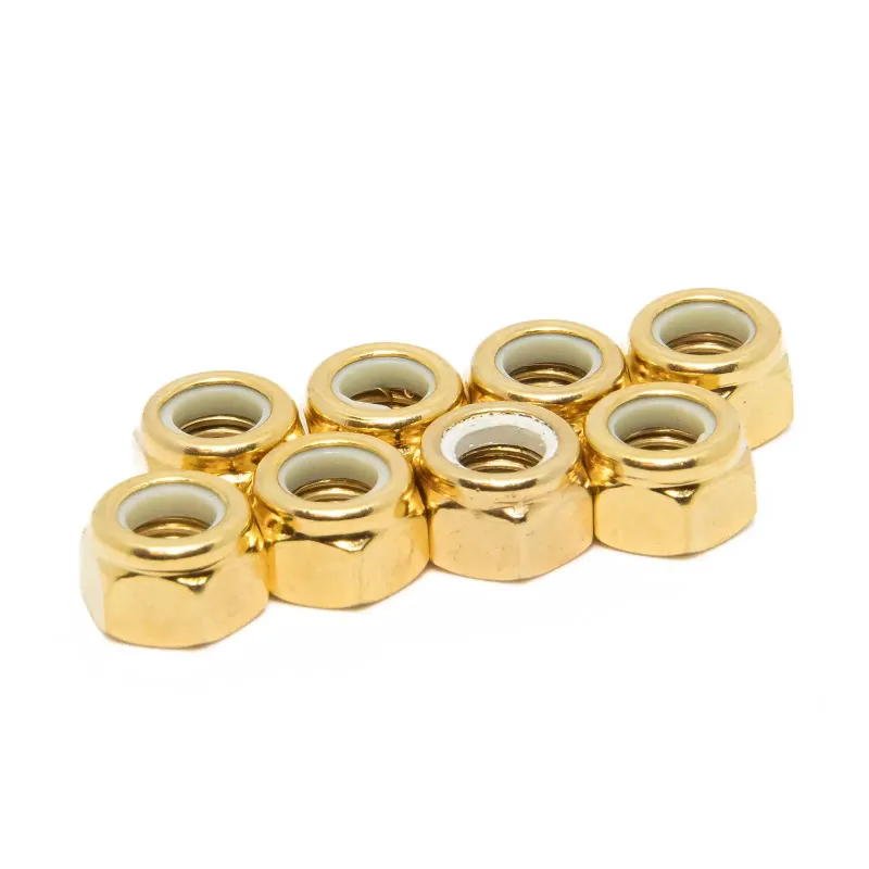 Self Lock Nuts 7mm. Set 8 (Gold)