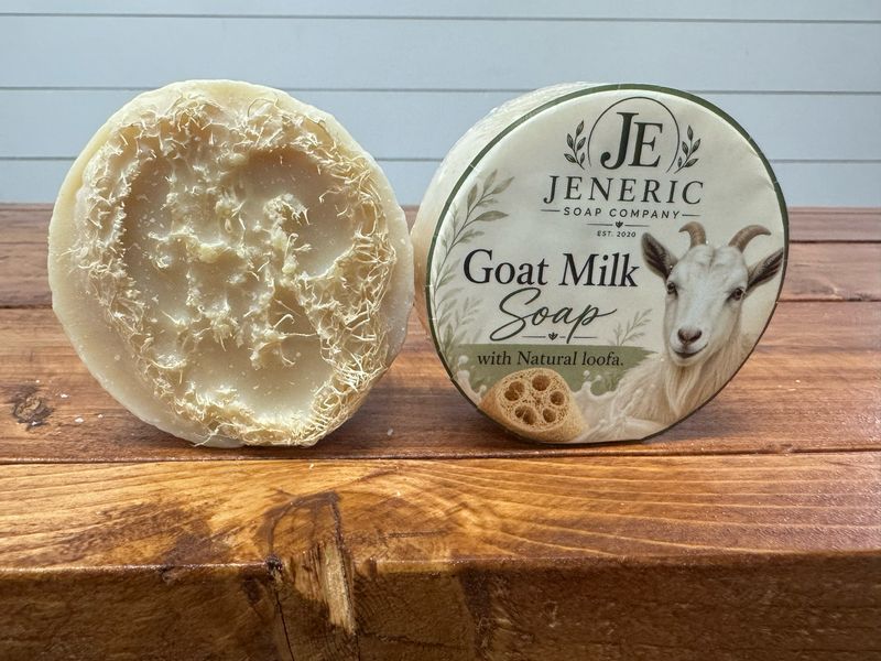 Natural Unscented Loofa Goat Milk Soap