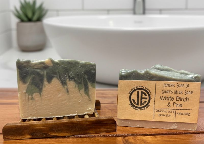 White Birch &amp; Pine Goats Milk Soap