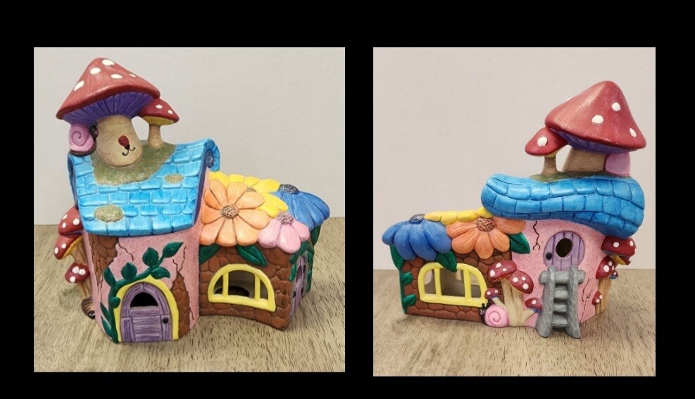 Fairy House: Mushroom Fairy House, Multicolored