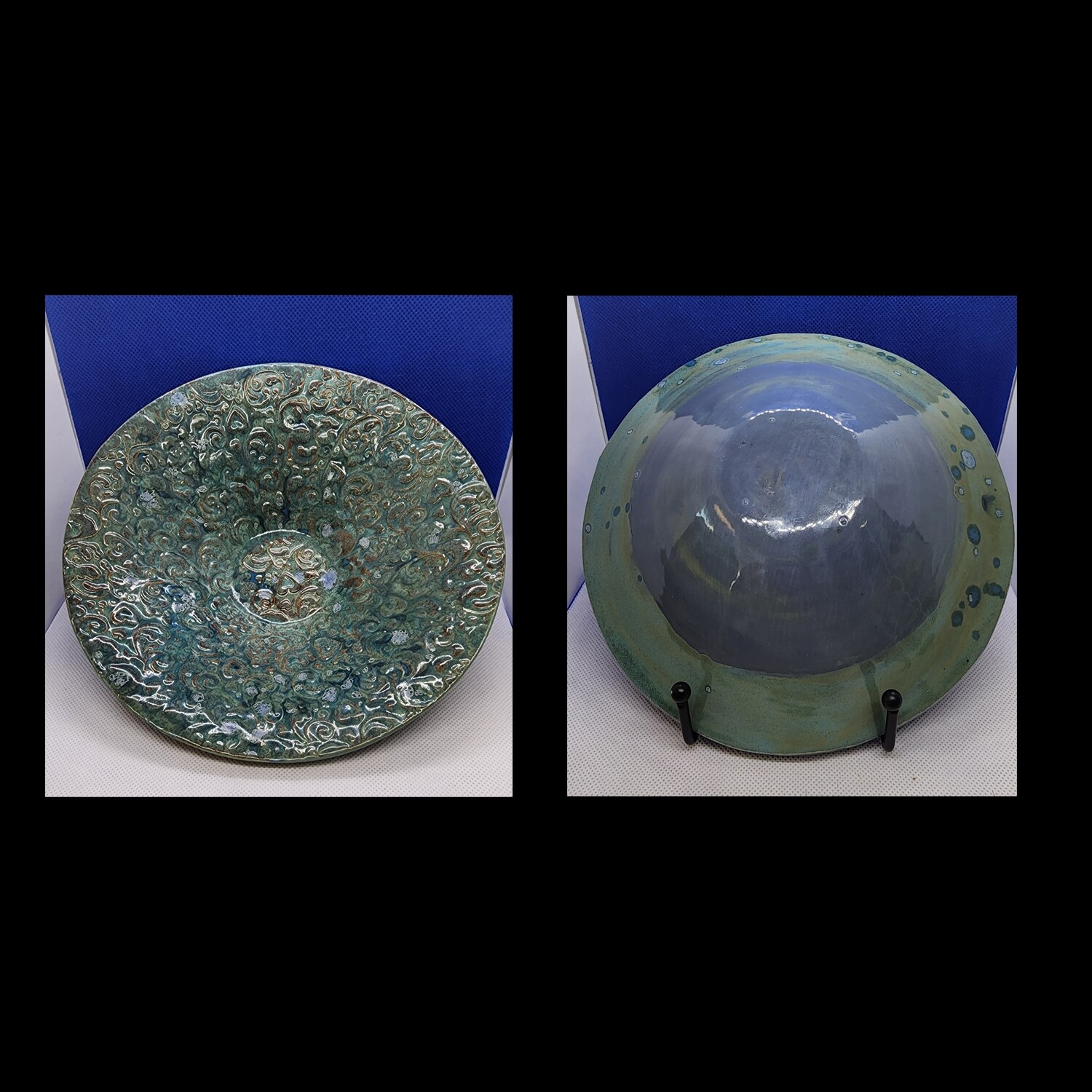 Textured Bowl Green and Blue