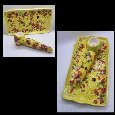 Cob Pipe with Tray Yellow, Red, Orange, Green