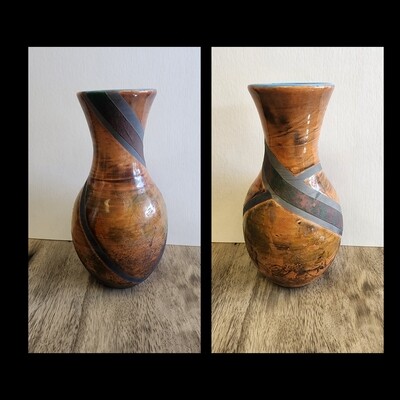 Large Raku Vase - Brown &amp; Copper