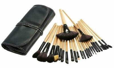 NEW Beautiful Professional Makeup Brush Set with Case Pouch (24-Piece)