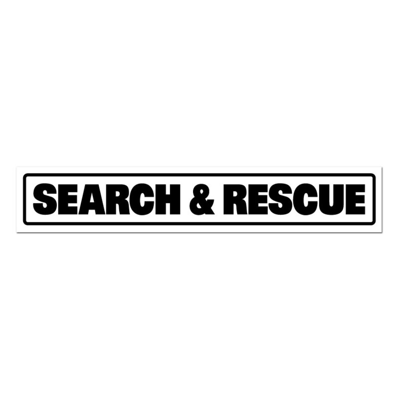 Magnetic Vehicle Sign (Reflective): SEARCH &amp; RESCUE 14&quot; x 2-1/2&quot;
