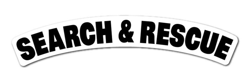 Helmet Decal (Reflective): SEARCH &amp; RESCUE Rocker Wide