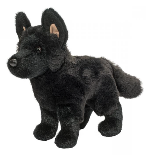 Plush Search Dog: Black German Shepherd 8&quot;