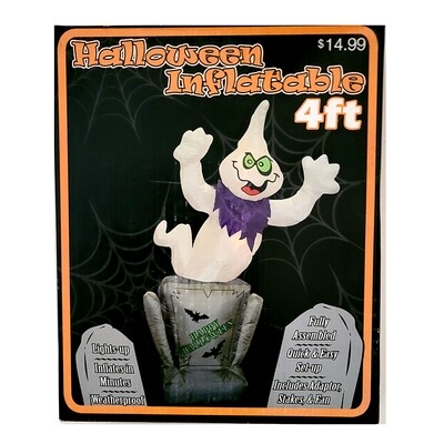 4 Ft Inflatable: Ghost with Gravestone