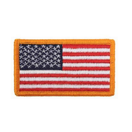 Embroidered Patch: US Flag (1-7/8" x 3-3/8") Hook Back