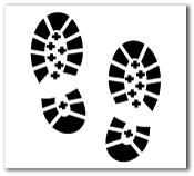 Helmet Decal (Reflective): Boot Print