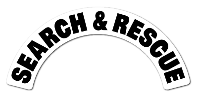 Helmet Decal (Reflective): SEARCH &amp; RESCUE Rocker