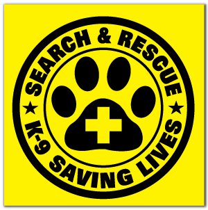 Reflective Patch: SAR K-9 Saving Lives Logo