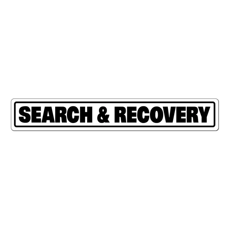 Magnetic Vehicle Sign (Reflective): SEARCH &amp; RECOVERY 16&quot; x 2-1/2&quot;