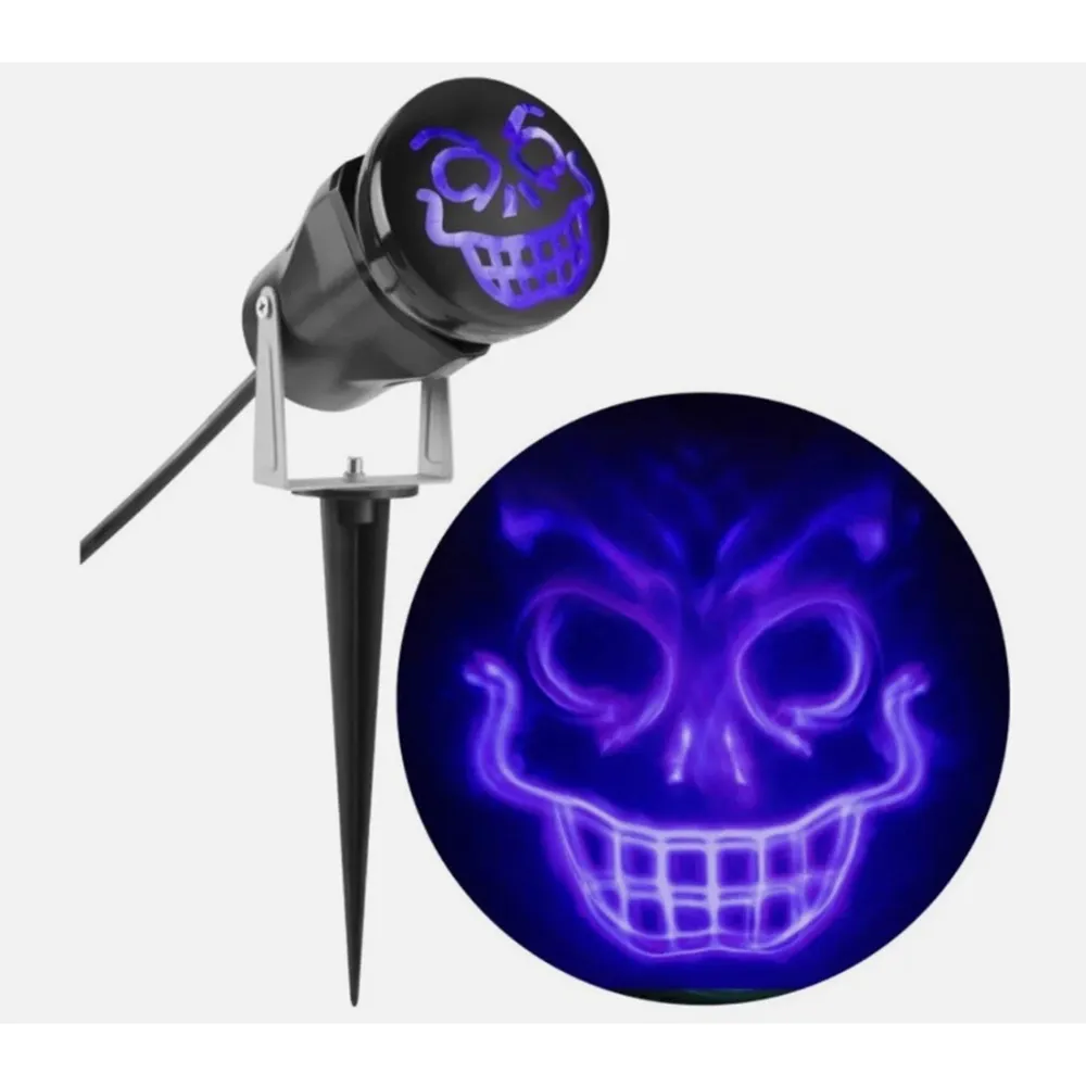 LED Ligthtshow Projection ShadowWaves: Purple Skull Face