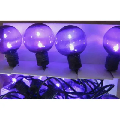 Spooky Village™ 25 Count Halloween LED Globe Lights: Purple Bulbs