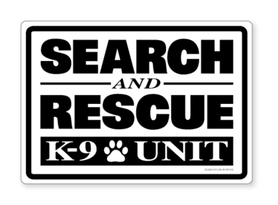 Magnetic Vehicle Sign (Reflective): SAR K-9 UNIT