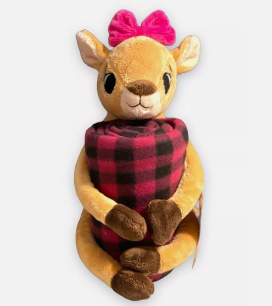 Rudolph® Fleece Blanket Throw &amp; Hugger Plush: Clarice